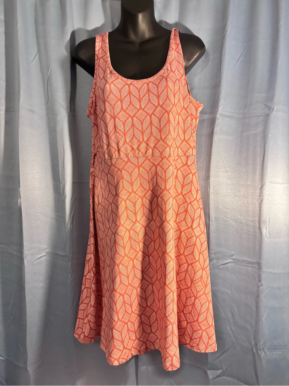 Sleeveless Coral-Pattern A-Line Mini Dress